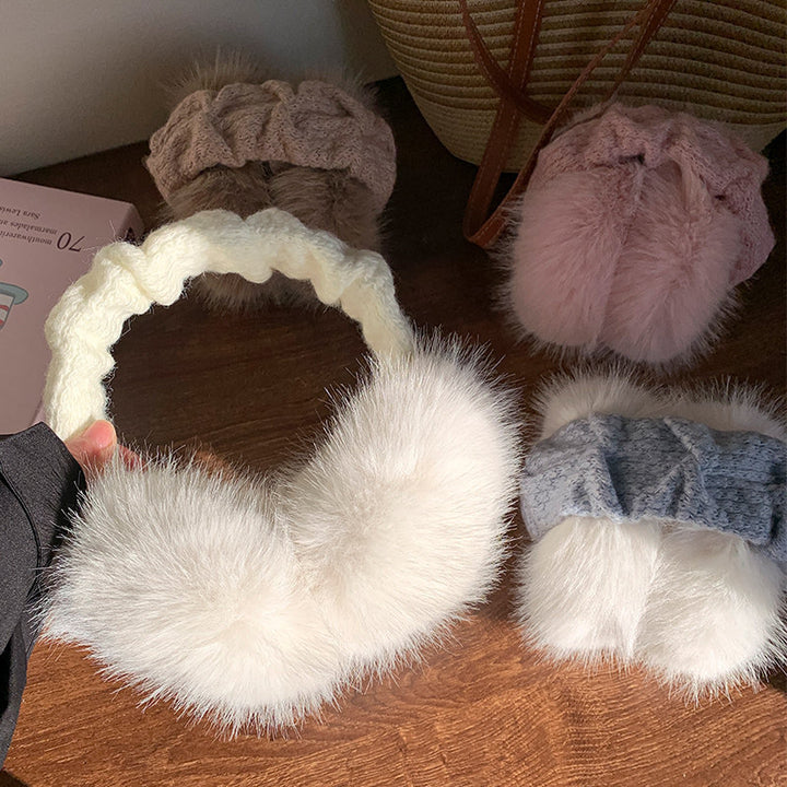 Plush Faux-Fur Winter Earmuffs with Quilted Knit Headband Stornfield