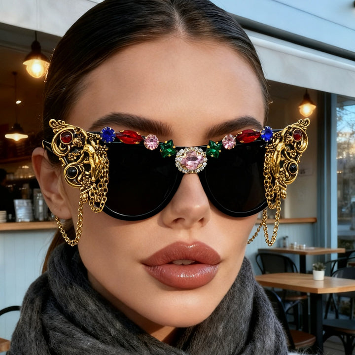 Ladies extravagant glamour sunglasses with intricate embellishments Stornfield