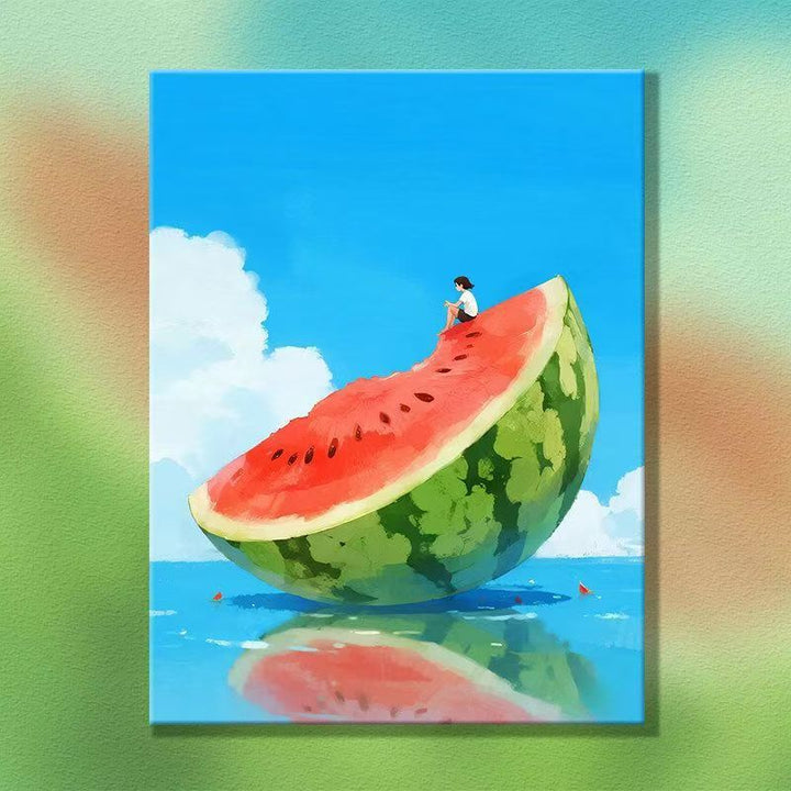 Whimsical Watermelon-Themed Canvas Artwork Stornfield