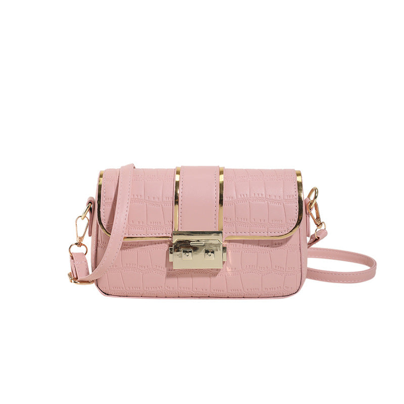 Elegant Crocodile-Textured Crossbody Handbag