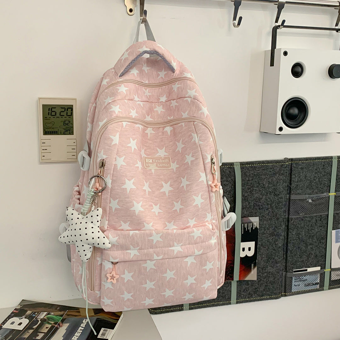 Trendy Star-Print School Backpack Stornfield
