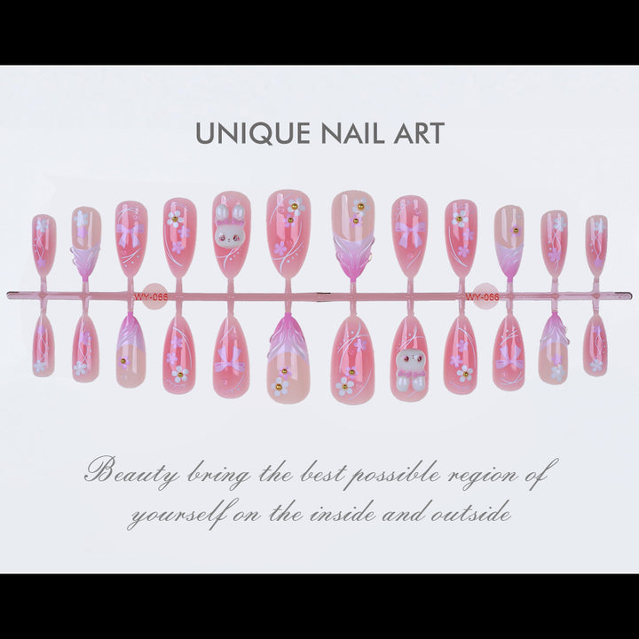 Artistic Playful Bunny Press-On Nail Set Stornfield