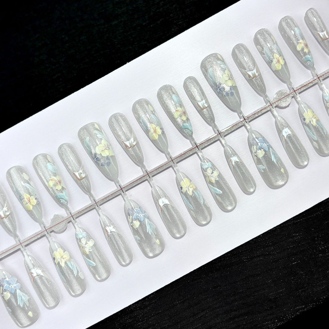 Glossy Elegant Floral Press-On Nail Collection