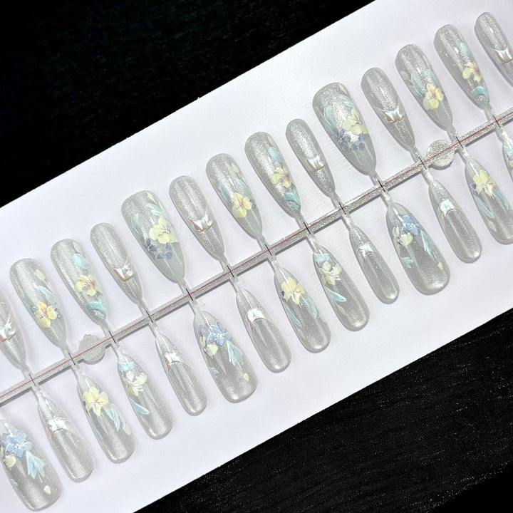 Glossy Elegant Floral Press-On Nail Collection