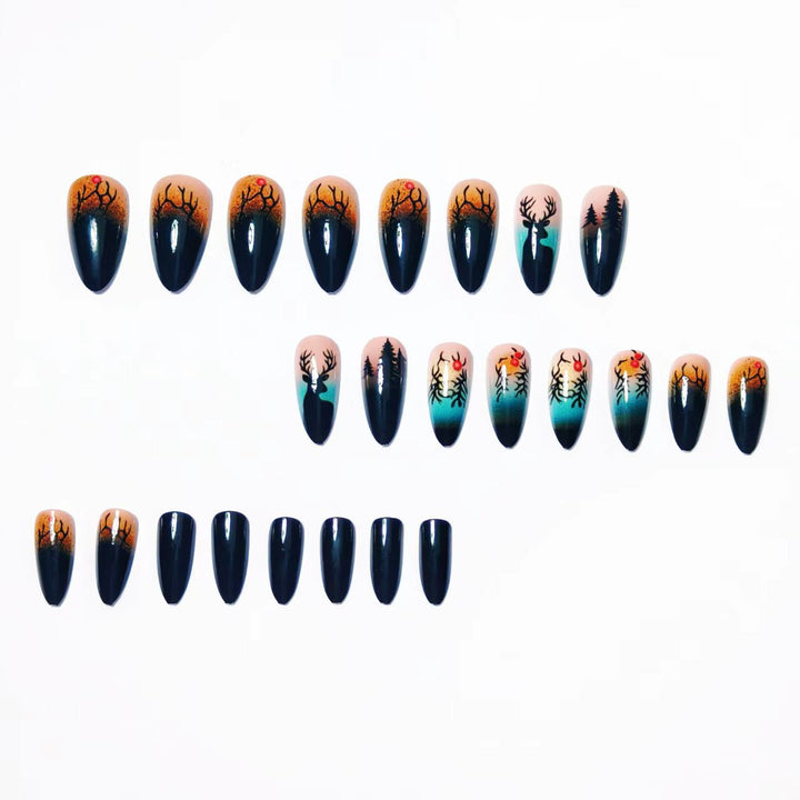 Artificial nails in festive reindeer design Stornfield
