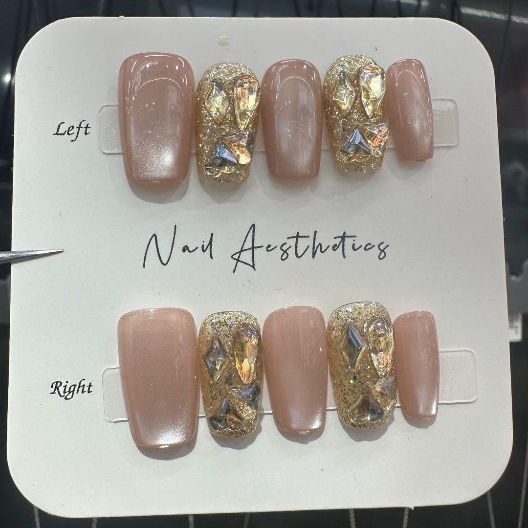 Artistic Rhinestone Press-On Nails Stornfield