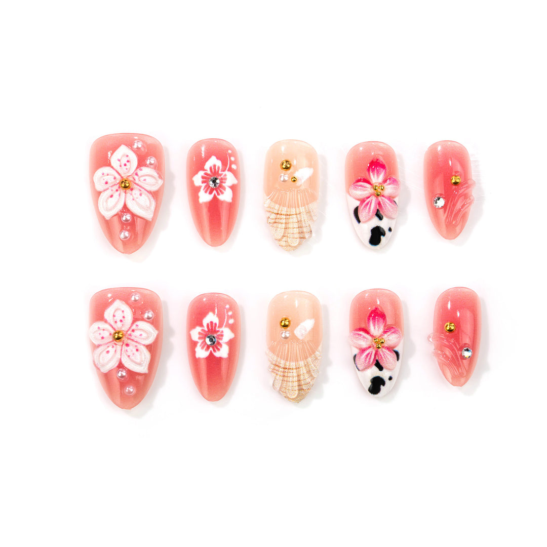 Artistic Floral Press-On Nail Art Set Stornfield 1790636557