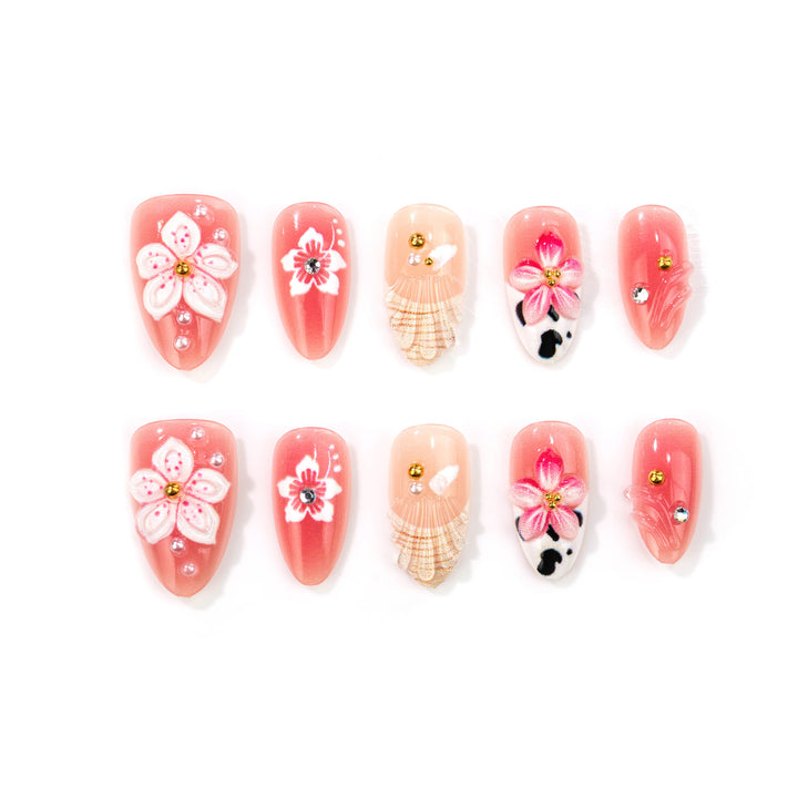Artistic Floral Press-On Nail Art Set Stornfield 1790636557