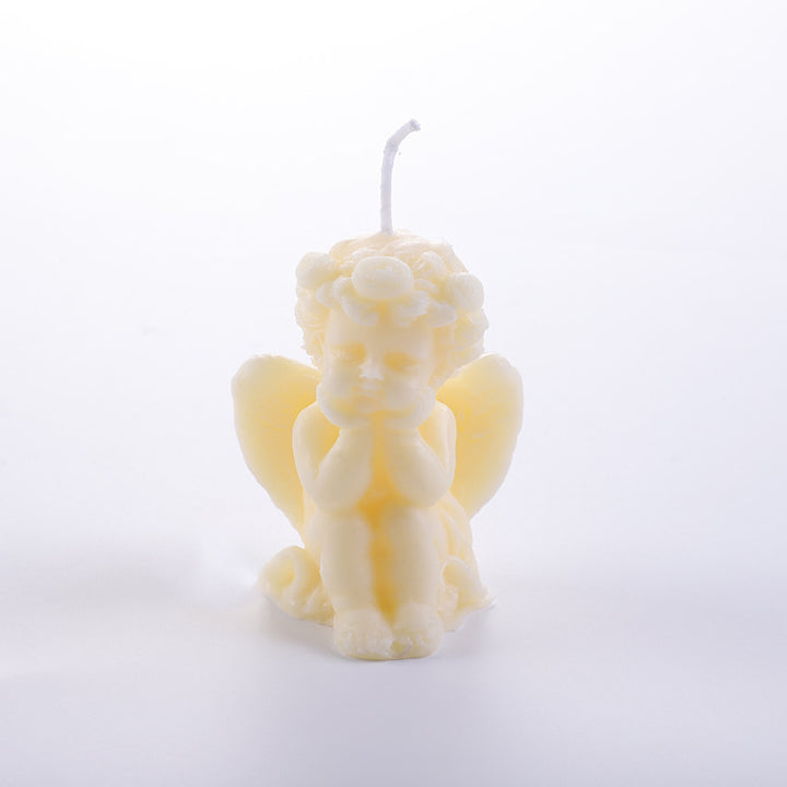 Hand-Poured Sculptural Cherub Angel Decorative Wax Candle