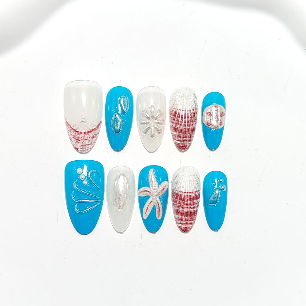 Artificial nails with maritime design Stornfield