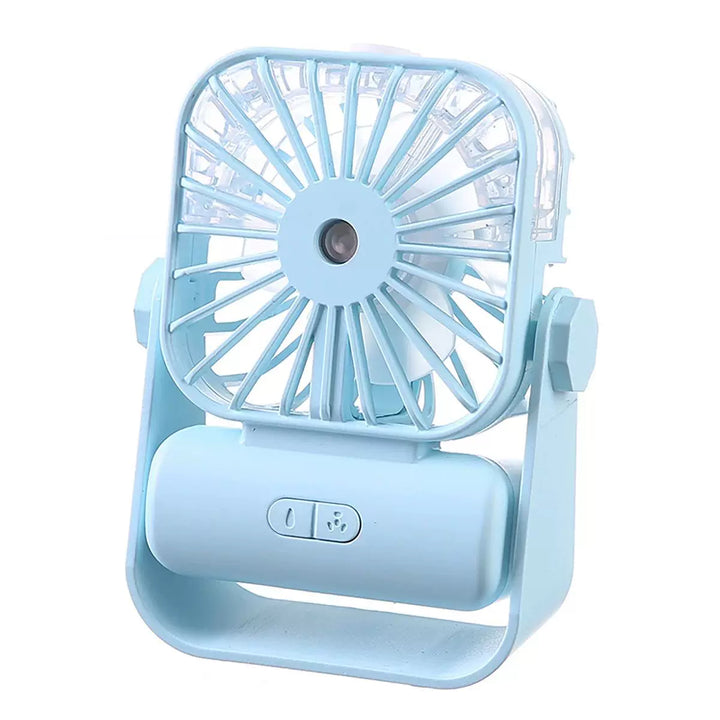 Unisex one size portable USB rechargeable mist personal desk fan with adjustable tilt angle, multiple adjustable air flow, and detachable refillable reservoir Stornfield