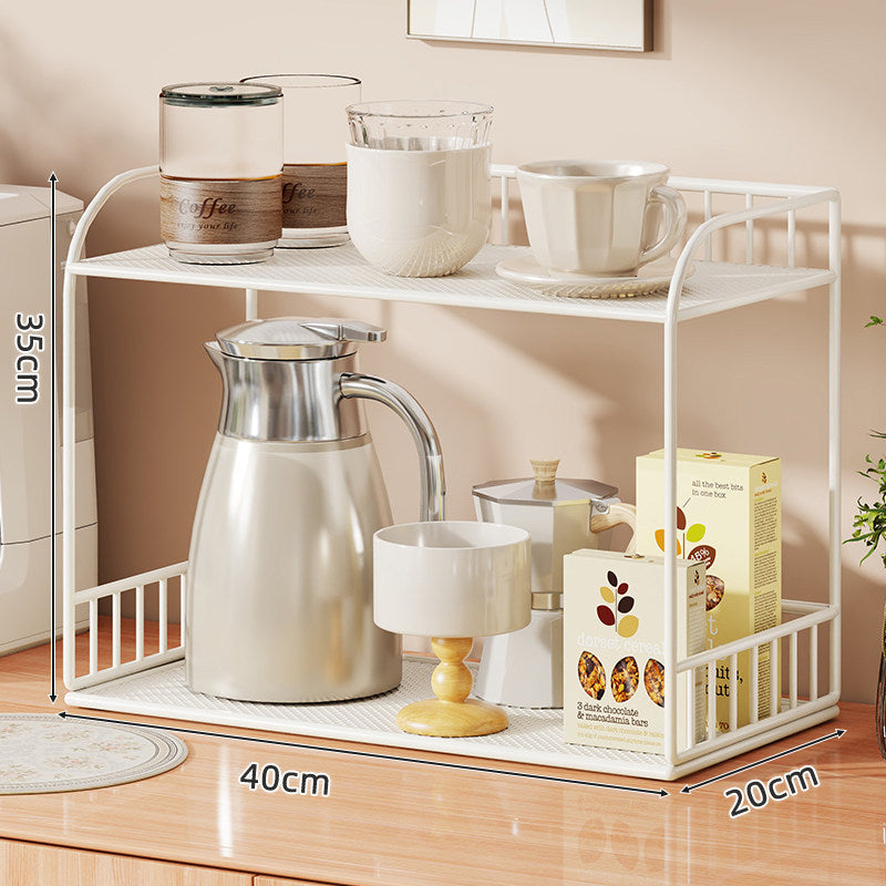 Compact Two-Tier Mesh Serving & Utility Cart with Locking Swivel Casters
