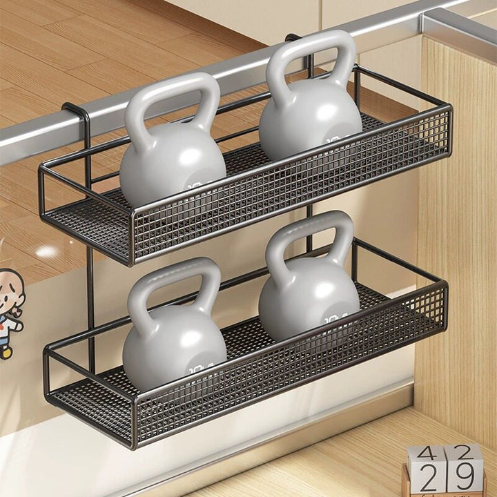 Over-Partition Mesh Hanging Shelf Organizer for Desk Cubicle with Metal Hooks