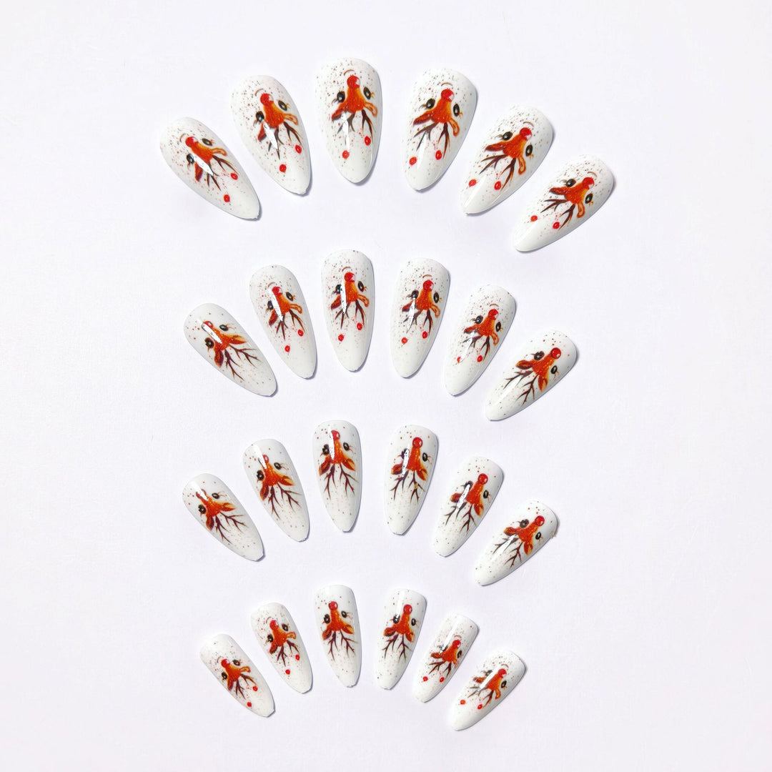 Artifical nails with Festive Reindeer Motif Stornfield