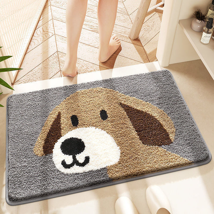 Cute Cat-Themed Plush Bath Mat