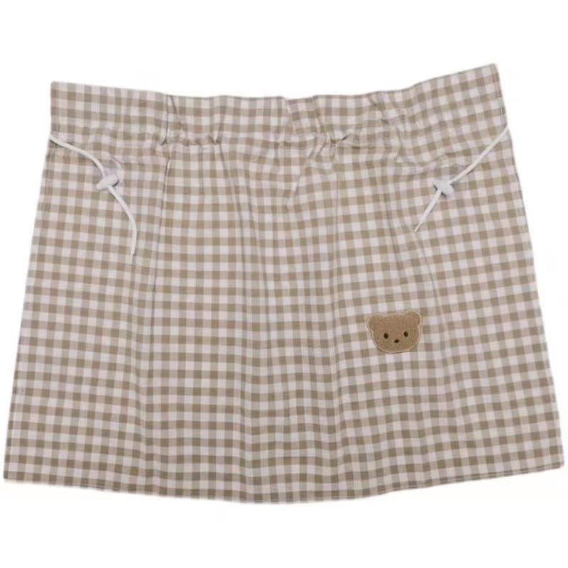 Car Window Privacy Curtain Sunshade with Suction Cups and Gingham Cotton Panel