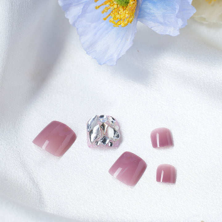 Elegant Glossy French Tip Press-On Nails Stornfield