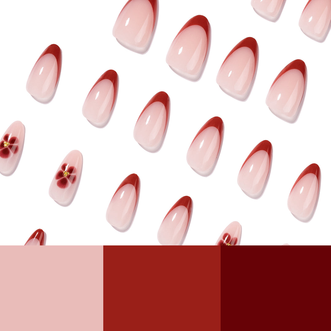 Elegant and artistically designed stiletto nails with flower design Stornfield