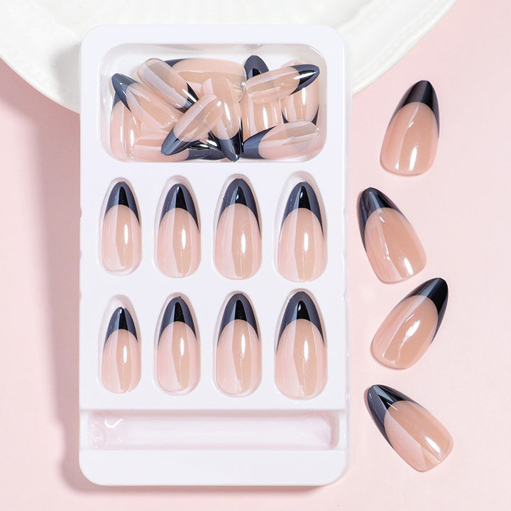 Elegant French Tip Press-On Nail Art Set Stornfield