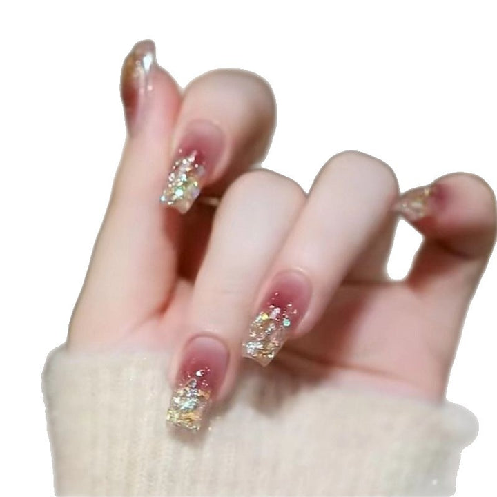 Acrylic nails with floral design and elegant tips Stornfield