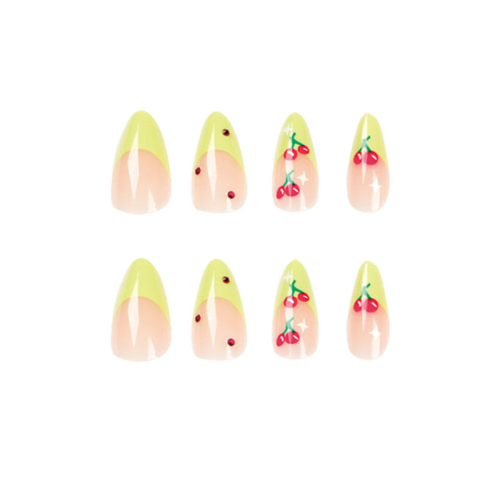 Artful Press-On Nails with Fruity Design Stornfield