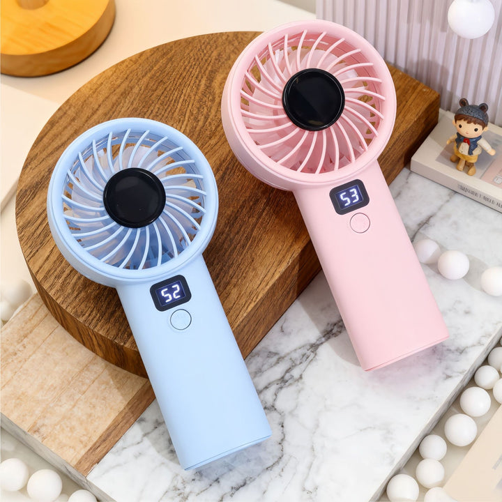 Ladies Portable Hand Fan with LED Display and Lightweight Design Stornfield