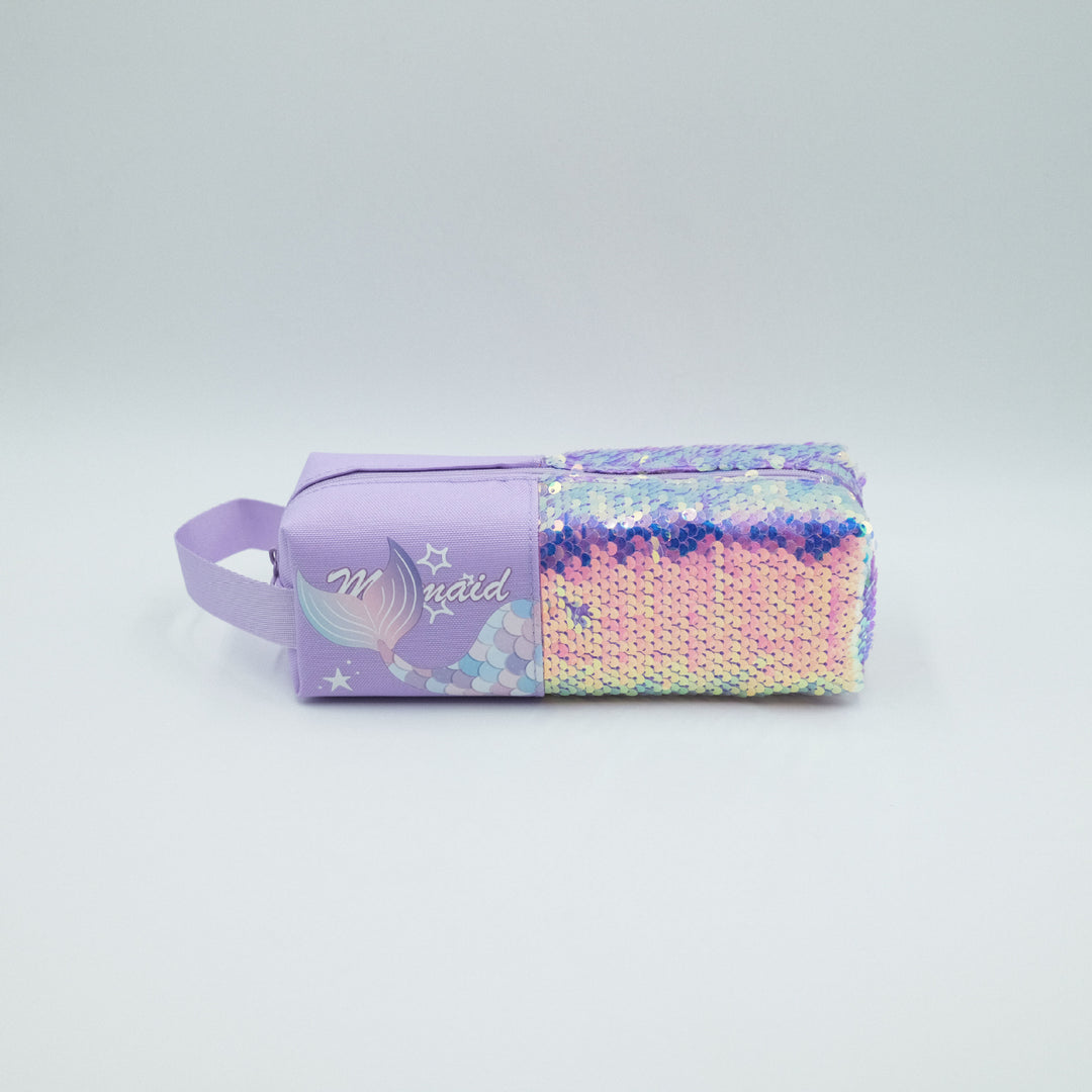 Mermaid-Themed Glitter Pencil Case