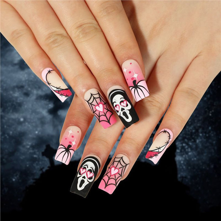 Artistic Halloween Themed Press-On Nail Extensions Stornfield