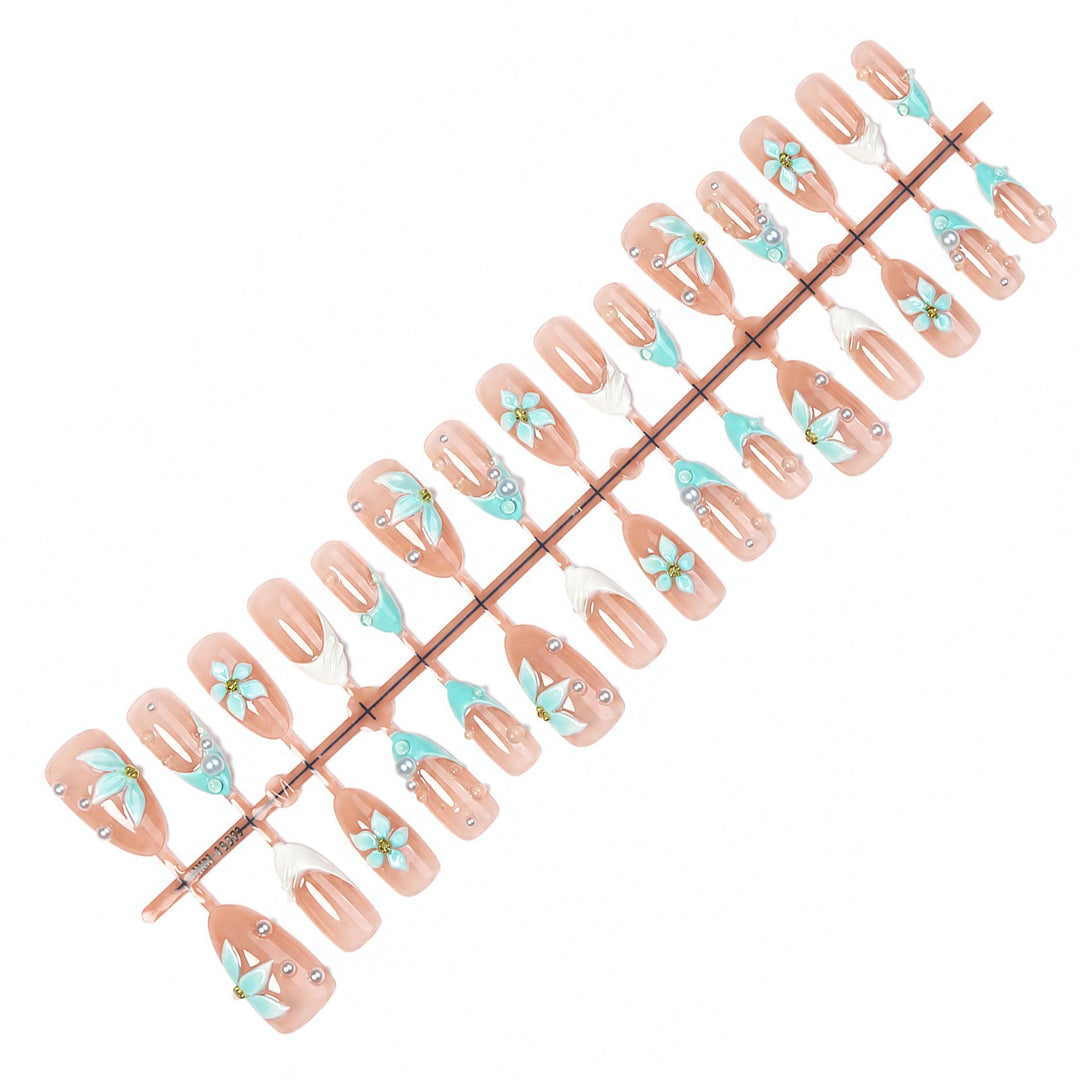 High-quality artificial nails with floral decorations Stornfield