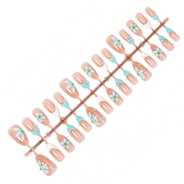 High-quality artificial nails with floral decorations Stornfield