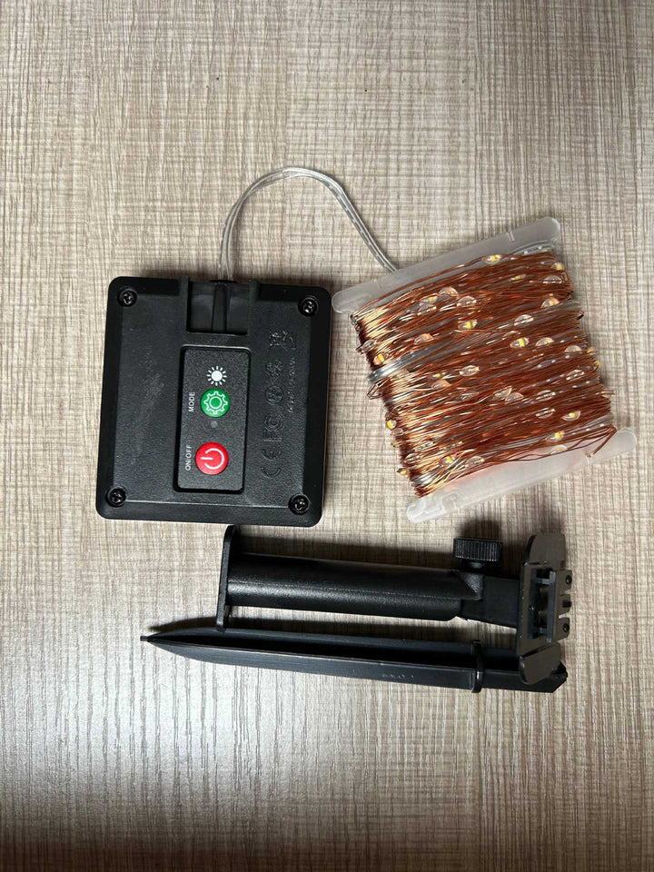 Outdoor Solar Copper Wire Fairy String Lights With Rechargeable Battery Box And Ground Stake Stornfield