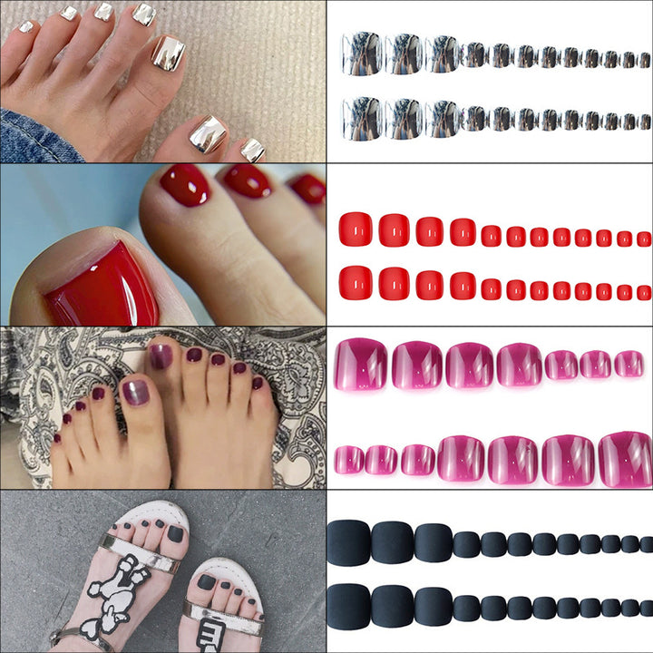 Premium Decorative Press-On Toenail Set Stornfield