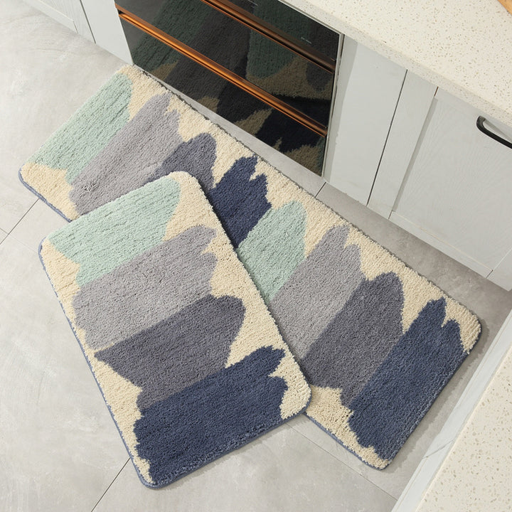 Plush Abstract Patterned Bath Runner
