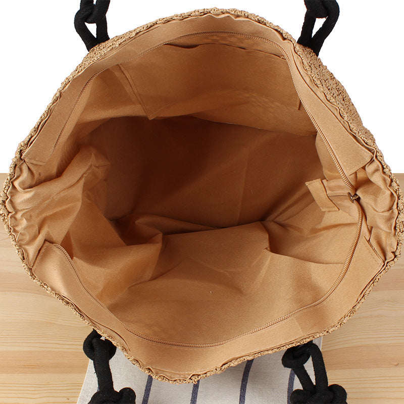 Trendy Bast tote bag with decorative faux leather straps Stornfield