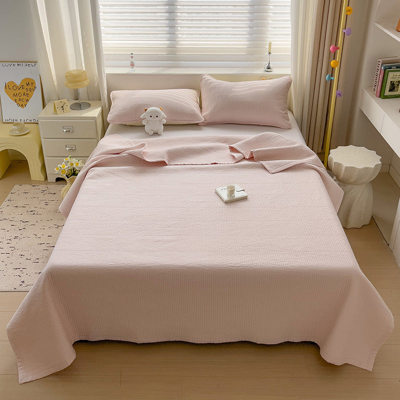 Lightweight Textured Cotton Quilt Bedspread Set