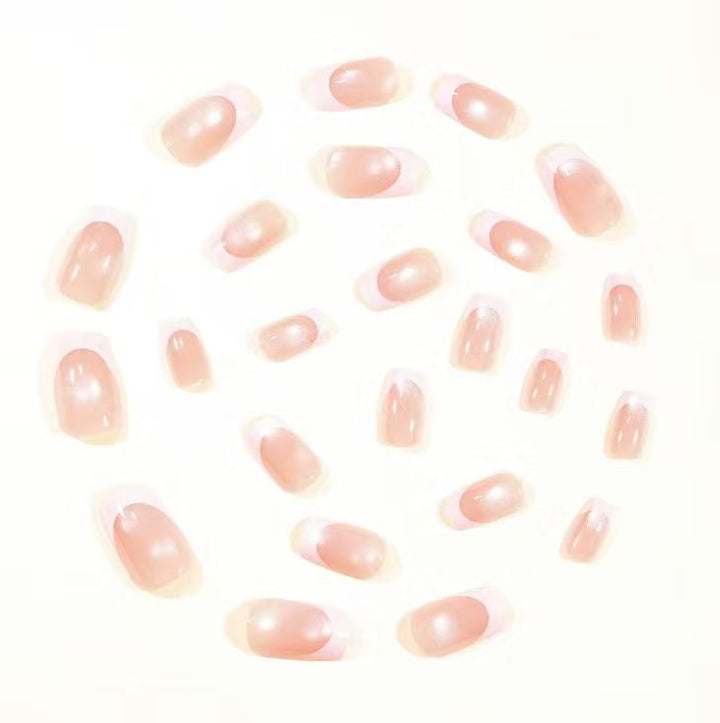 Elegant French Tip Gel Press-On Nails Stornfield