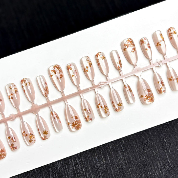 Autumn-Inspired Decorative Press-On Nail Set
