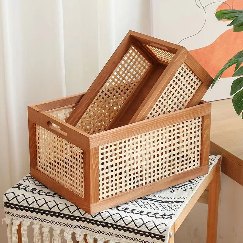 Natural Wooden Storage Bins Stornfield