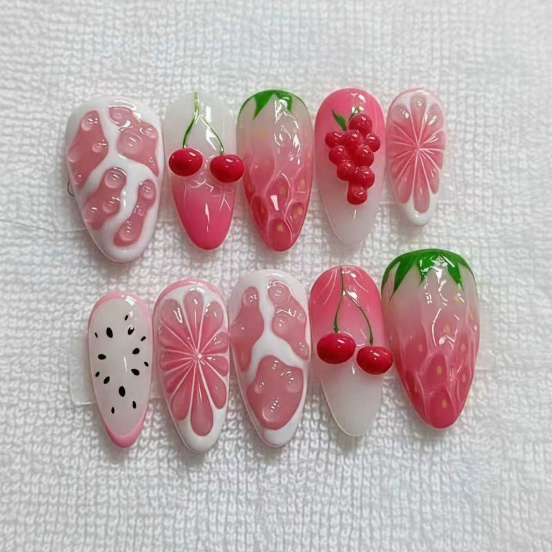 Fruit-Themed Press-On Nail Art Set Stornfield