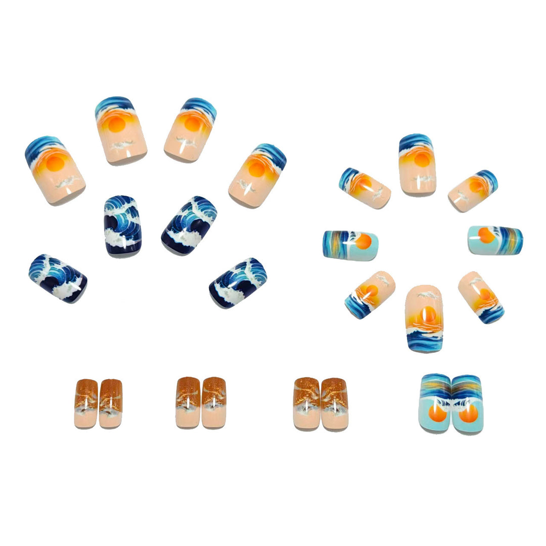 Artificial nails with dreamy summer design Stornfield