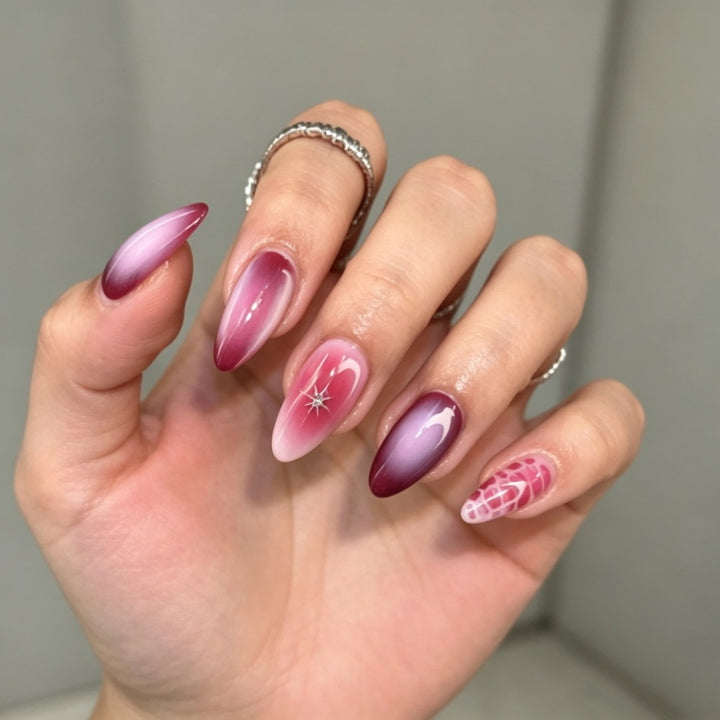 Elegant Press-On Nail Set with Ombre Design Stornfield