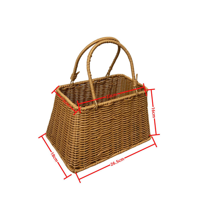 Women elegant braided basket with sturdy double handles Stornfield