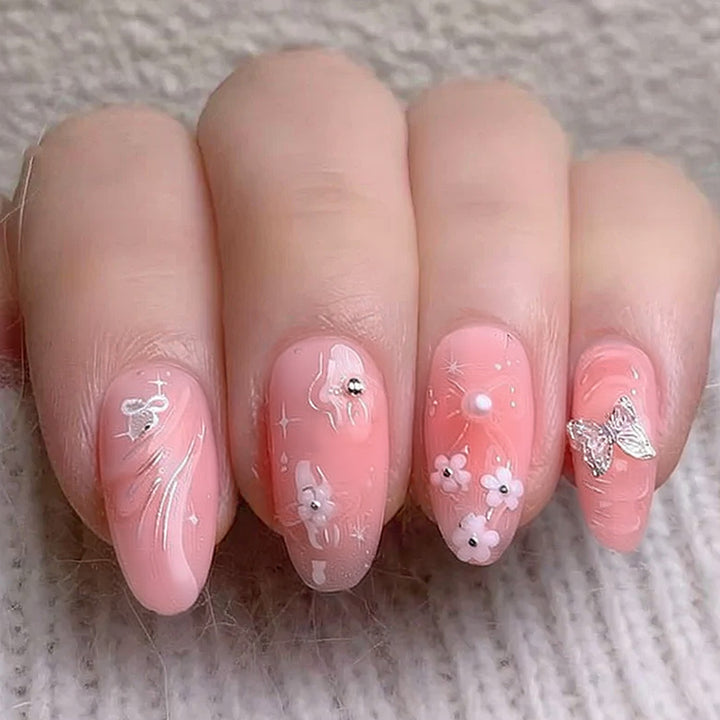 Decorative Floral Press-On Nail Art Set Stornfield