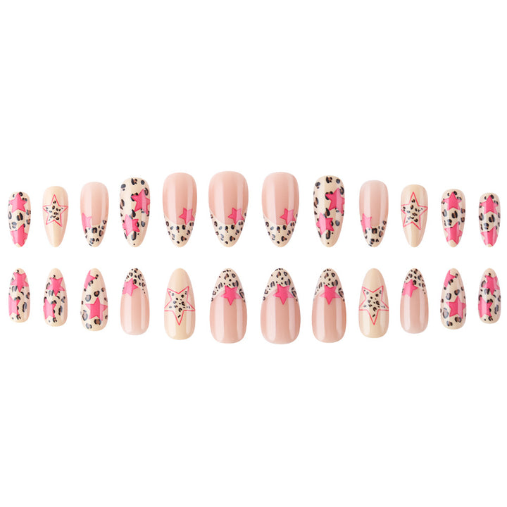 Stylish Star and Leopard Print Press-On Nails Stornfield