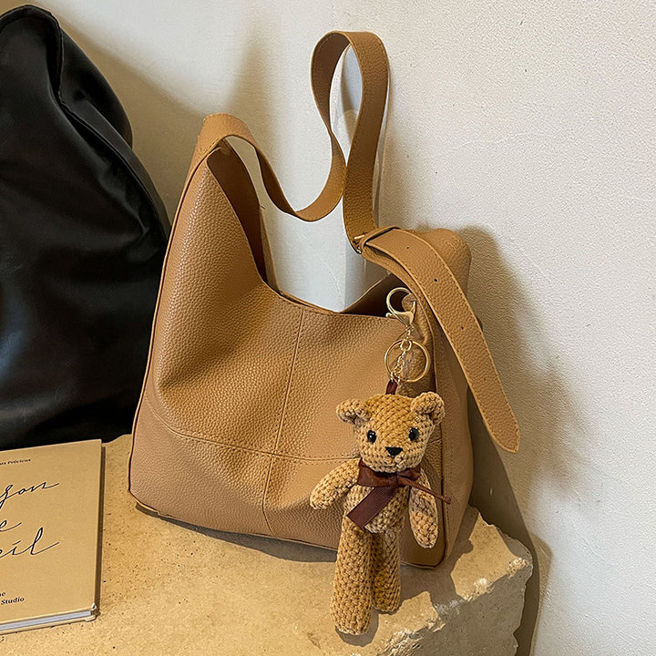 Leather Handbag with Teddy Charm