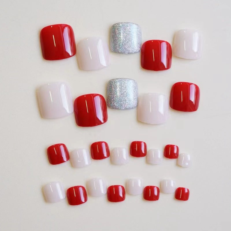 Elegant Press-On Toenail Art Set Stornfield