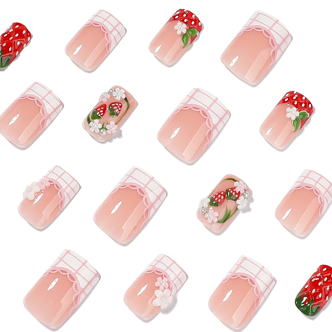 Creative Nail Art in Strawberry Design Stornfield