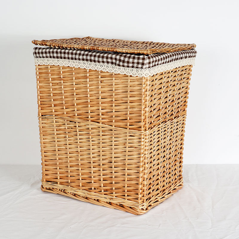Women's laundry basket with decorative fabric cover and practical lid Stornfield