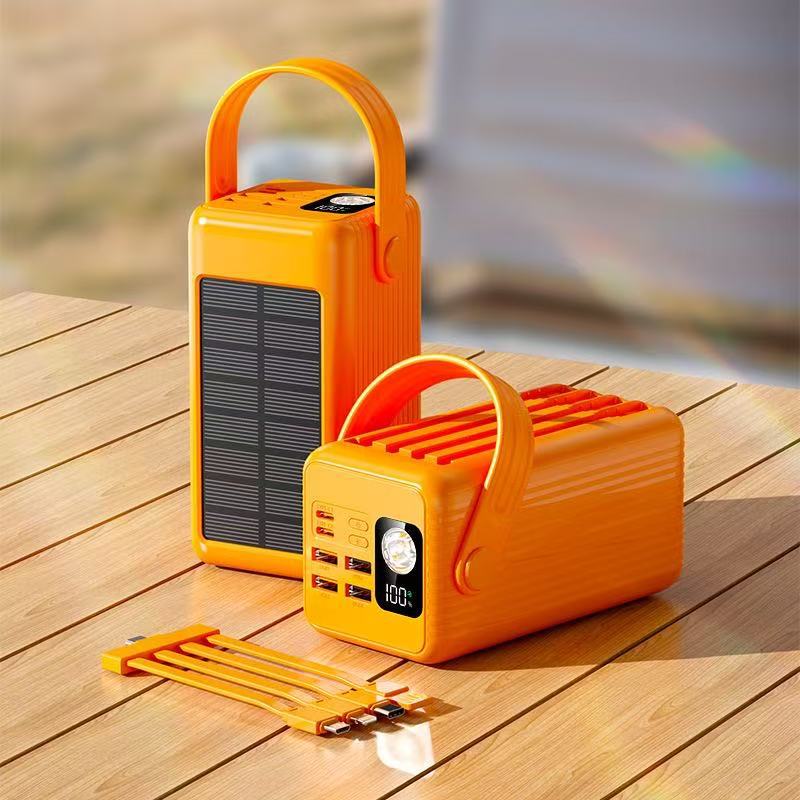 Portable Solar Power Bank with Integrated LED Light and Fast Charging Function Stornfield