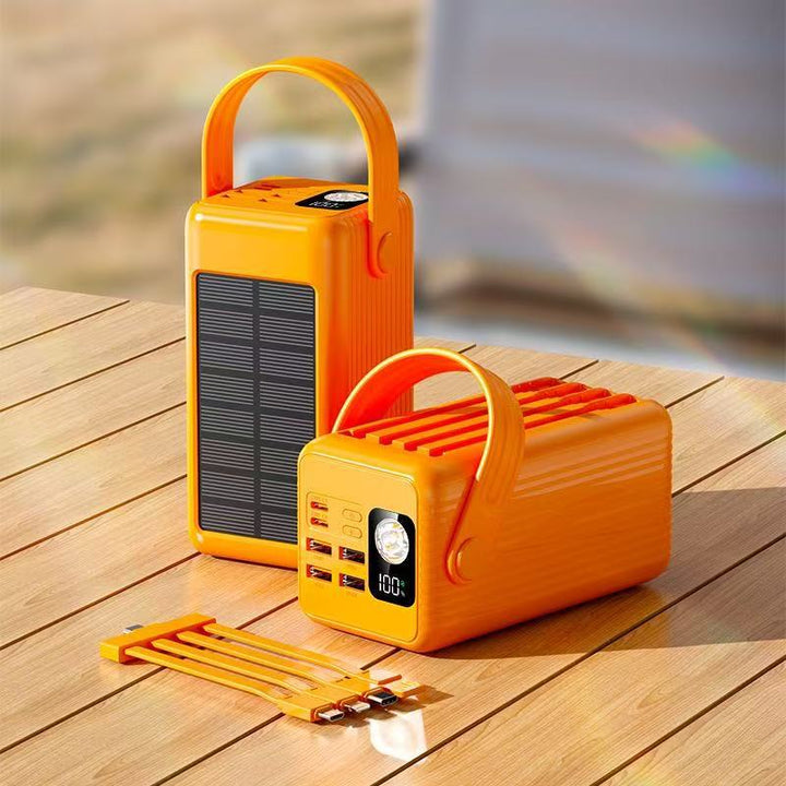 Portable Solar Power Bank with Integrated LED Light and Fast Charging Function Stornfield